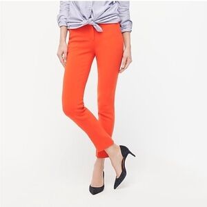 J. Crew Cameron Mid-Rise Straight Crepe Trouser Ankle Pant Career Orange 14